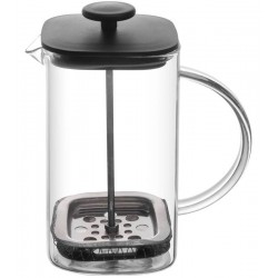 Cafeteira 700ml Prensa Francesa De Vidro E Tampa De Plástico Preta Quadratta